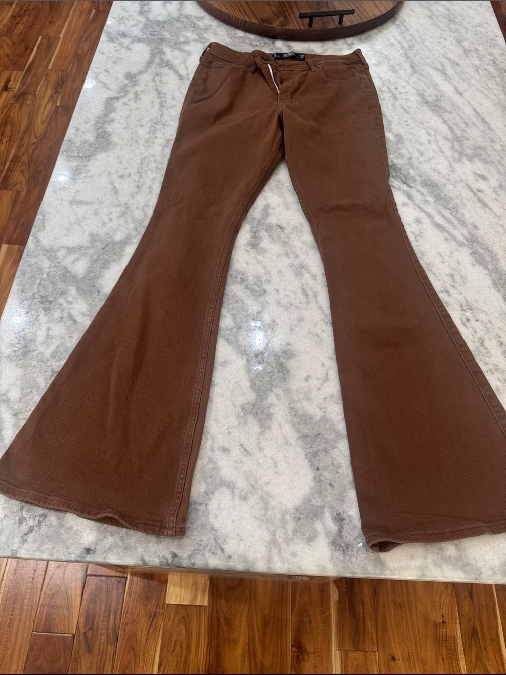 Hollister Chocolate Brown Flared Wide Leg Jeans